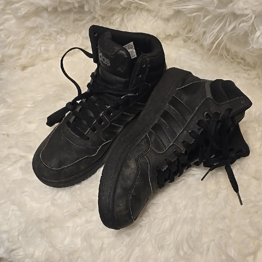 Adidas Black High-Top Sneakers with Suede Finish
